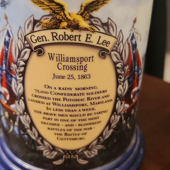 Civil War Tankard by John Paul Strain Robert E Lee Williamsport Crossing NWT - Picture 2 of 11